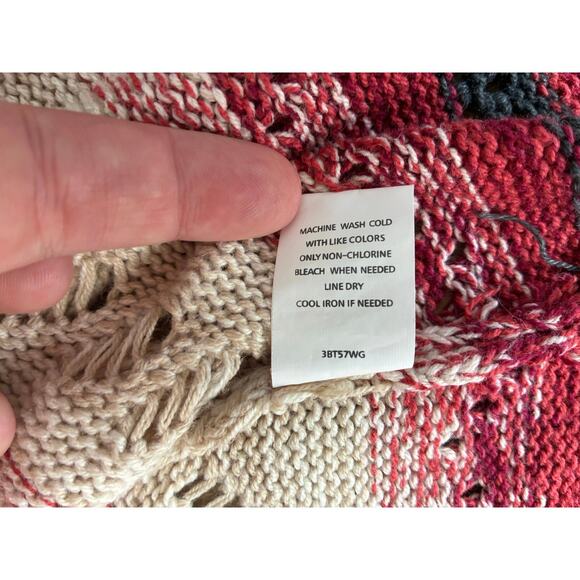 Wrangler Fringe Open Front Knit Cardigan Women's Medium - Picture 5 of 10